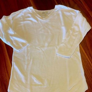 Talbots white v-neck womens sweater. Size small.